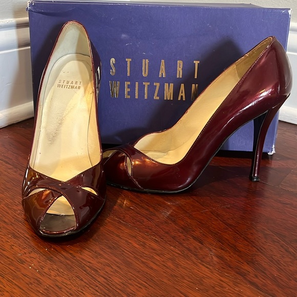 Stuart Weitzman Shoes - Stuart Weitzman maroon patent leather heels